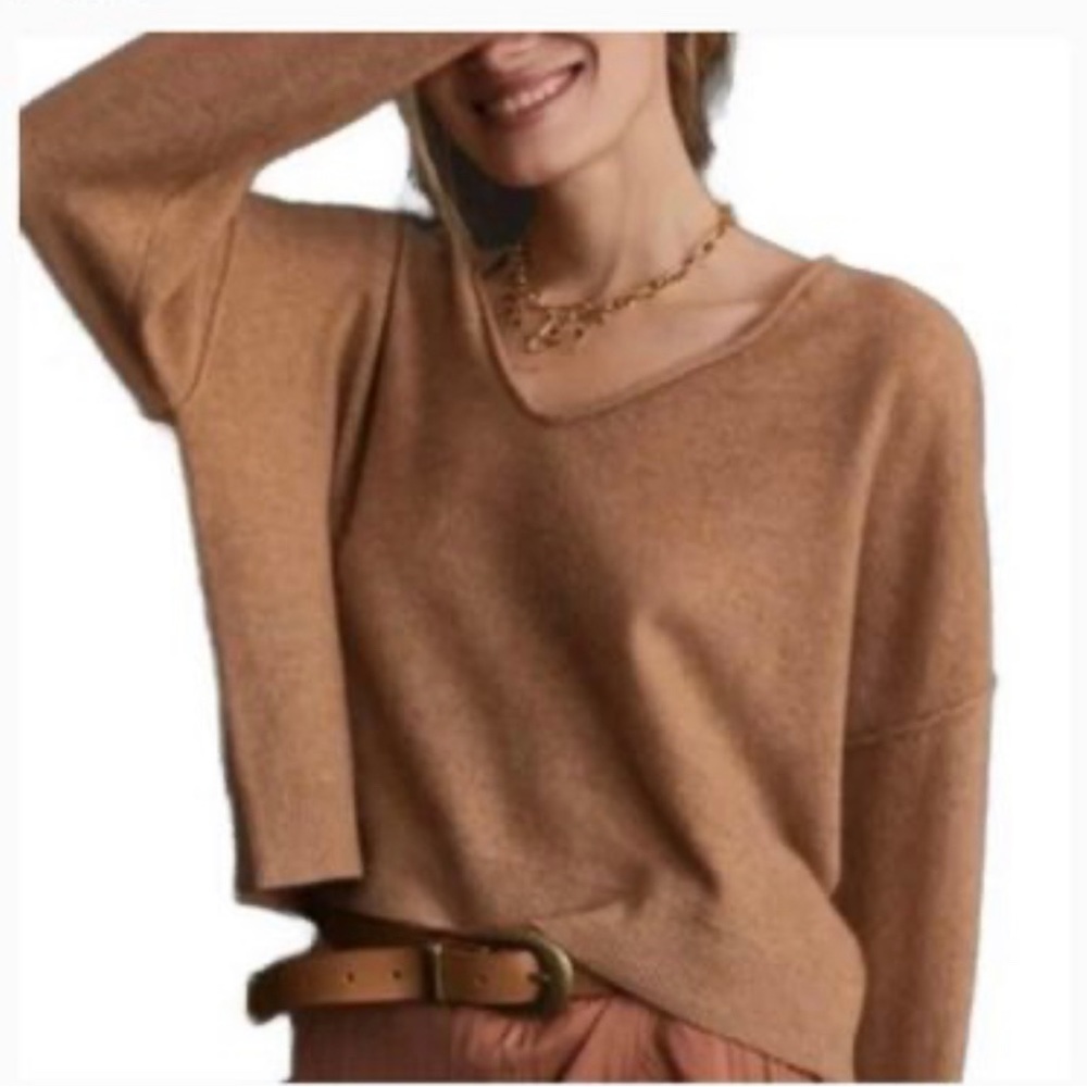 Anthropologie 100% Cashmere Cropped Sweater - (Size Small)
